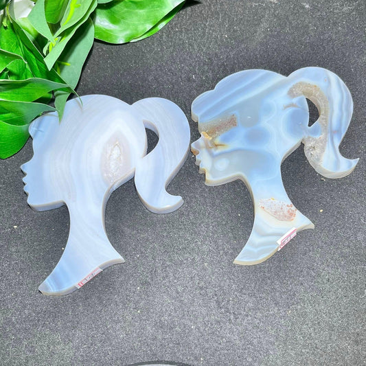 Blue Lace Agate Barbie Carving - CrystalHola