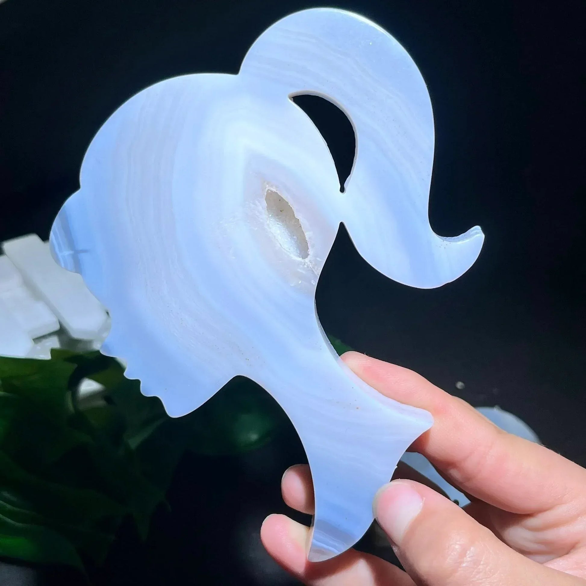 Blue Lace Agate Barbie Carving - CrystalHola