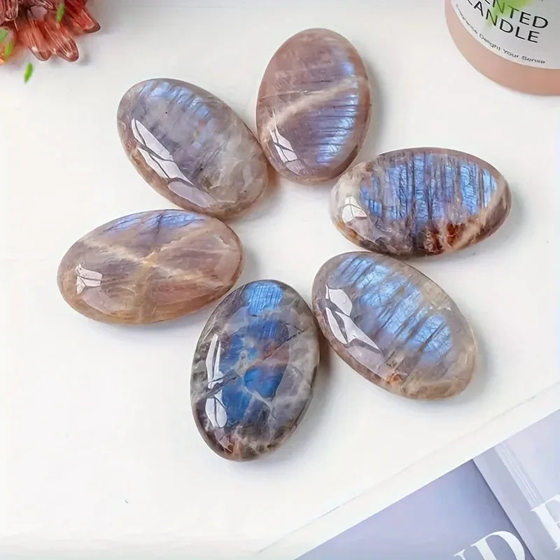 Blue Moonstone Palm Stone - CrystalHola
