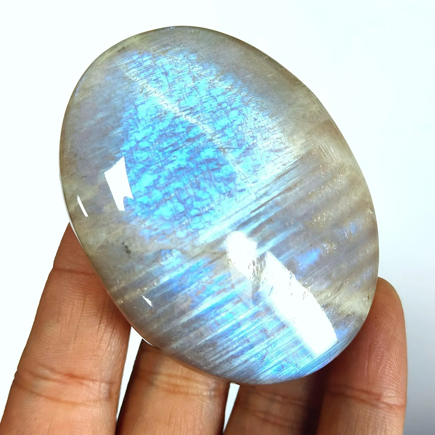 Blue Moonstone Palm Stone - CrystalHola