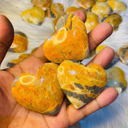 Bumble Bee Jasper Heart - CrystalHola