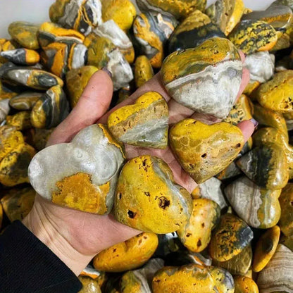 Bumble Bee Jasper Heart - CrystalHola