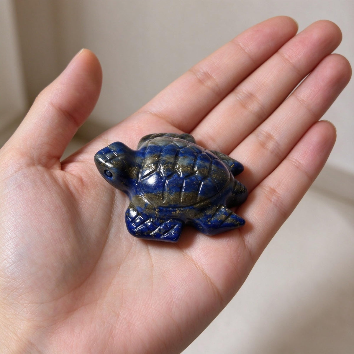 Natural Tiger Eye Sea Turtle Carving for Courage and Longevity