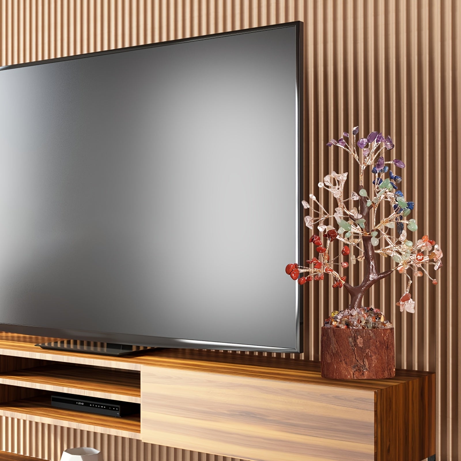 Crystal Tree with Colorful Crystal Gravel Base