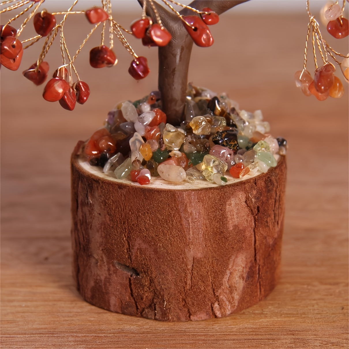 Crystal Tree with Colorful Crystal Gravel Base