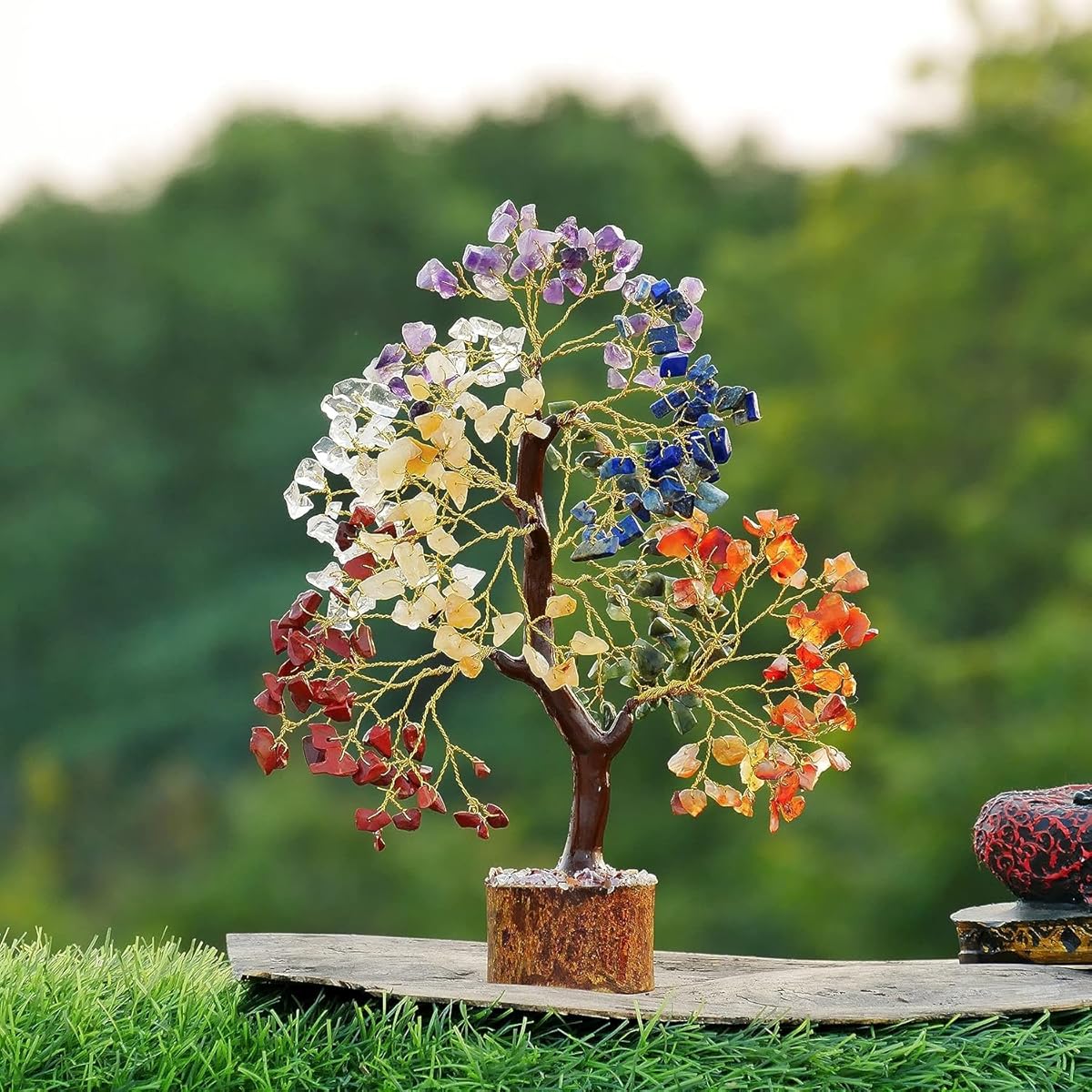 Crystal Tree with Colorful Crystal Gravel Base