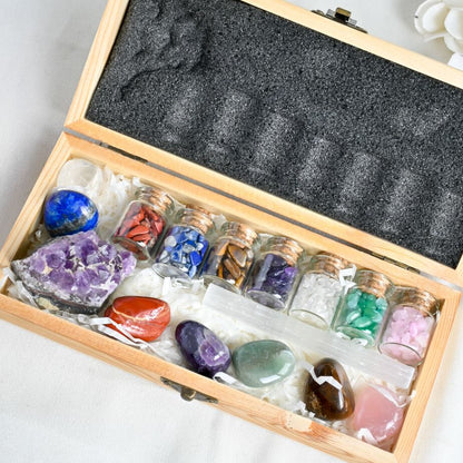 Crystal Pebble Wishing Bottle Set|CrystalHola