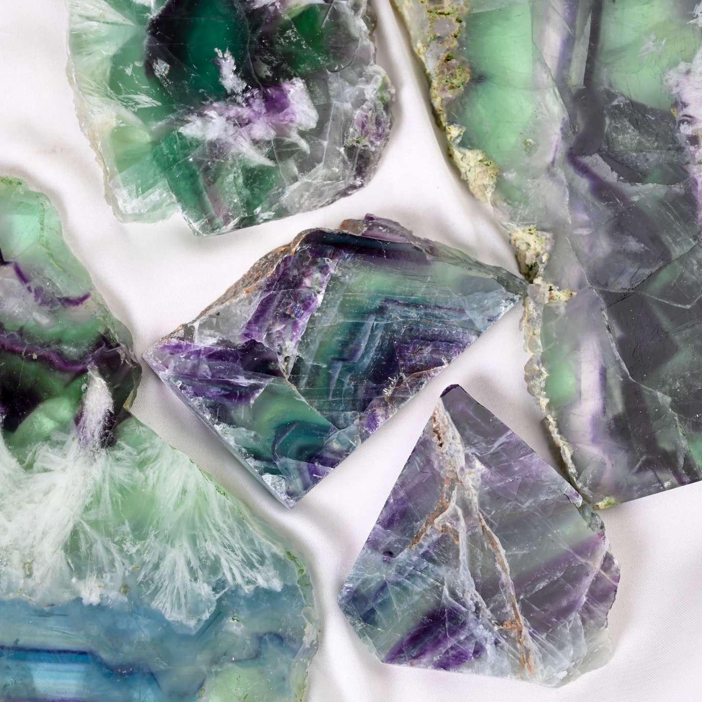 Feather Fluorite Slab - CrystalHola