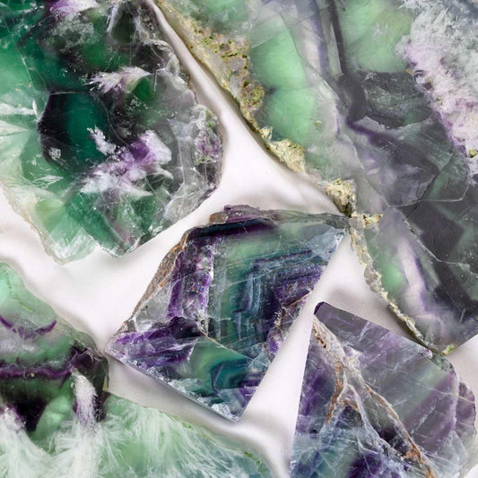 Feather Fluorite Slab - CrystalHola