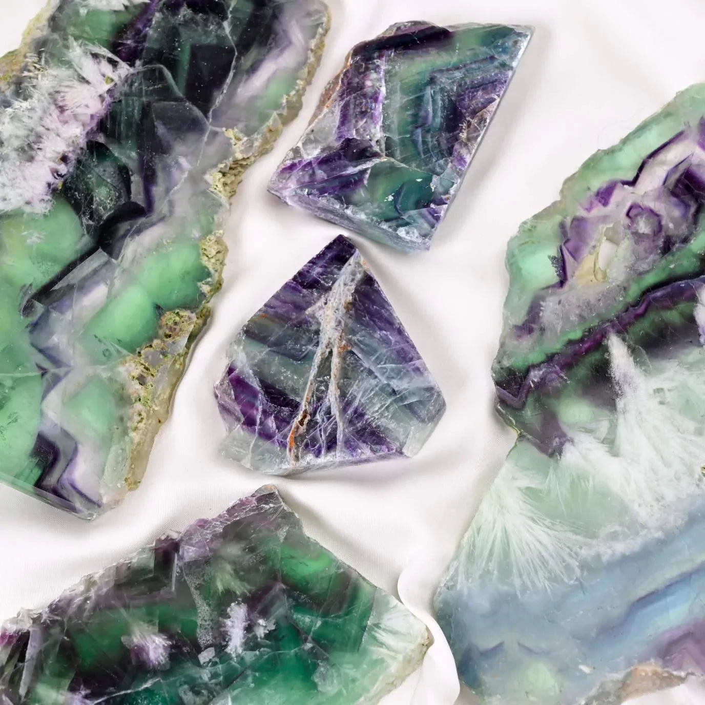 Feather Fluorite Slab - CrystalHola