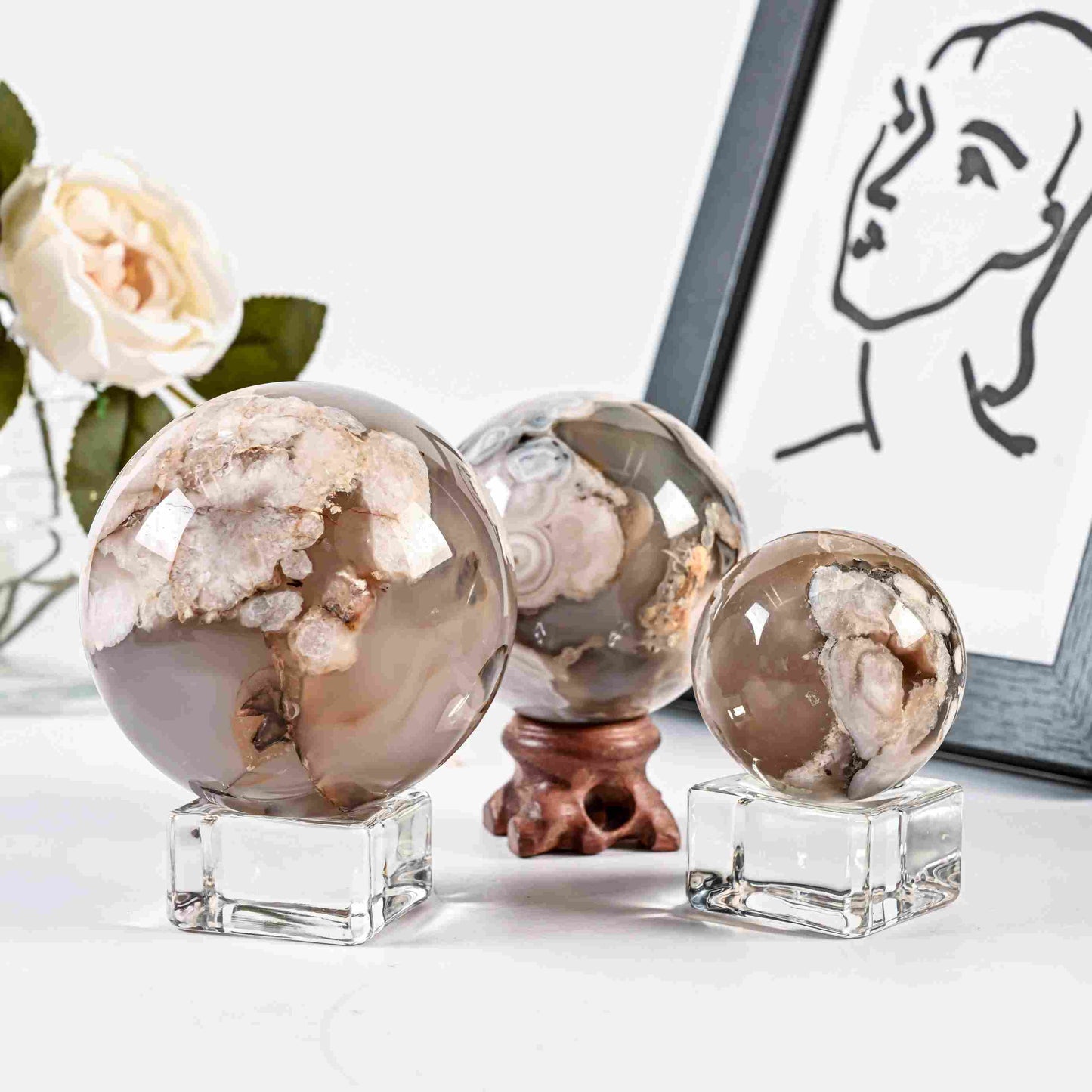 Flower Agate Sphere