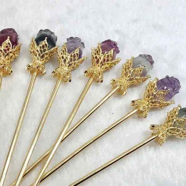 Jewelry Fluorite Hairpin|CrystalHola