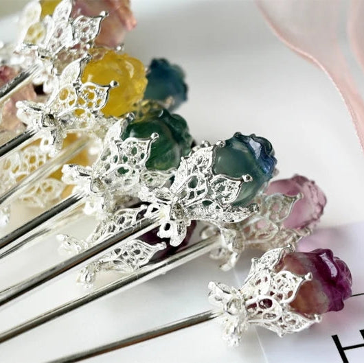 Jewelry Fluorite Hairpin