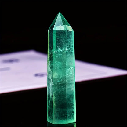 Green Fluorite Point - CrystalHola