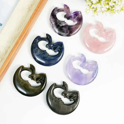 Wholesale Mix Materials Crystal Moon Fairy Hand Carving Rose Quartz Sodalite |CrystalHola