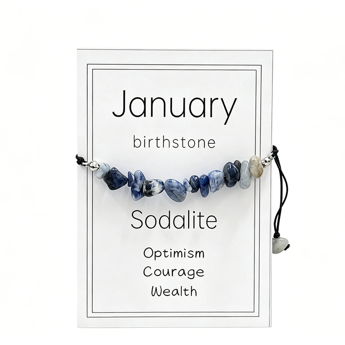 Natural Crystal Chip Birth Month Bracelet