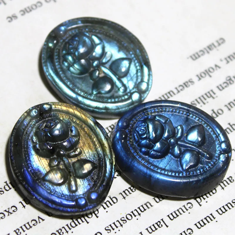 Flash Labradorite Crystal Stone Carved Rose quote-only