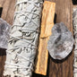 White Sage tied with Flowers and Crystals