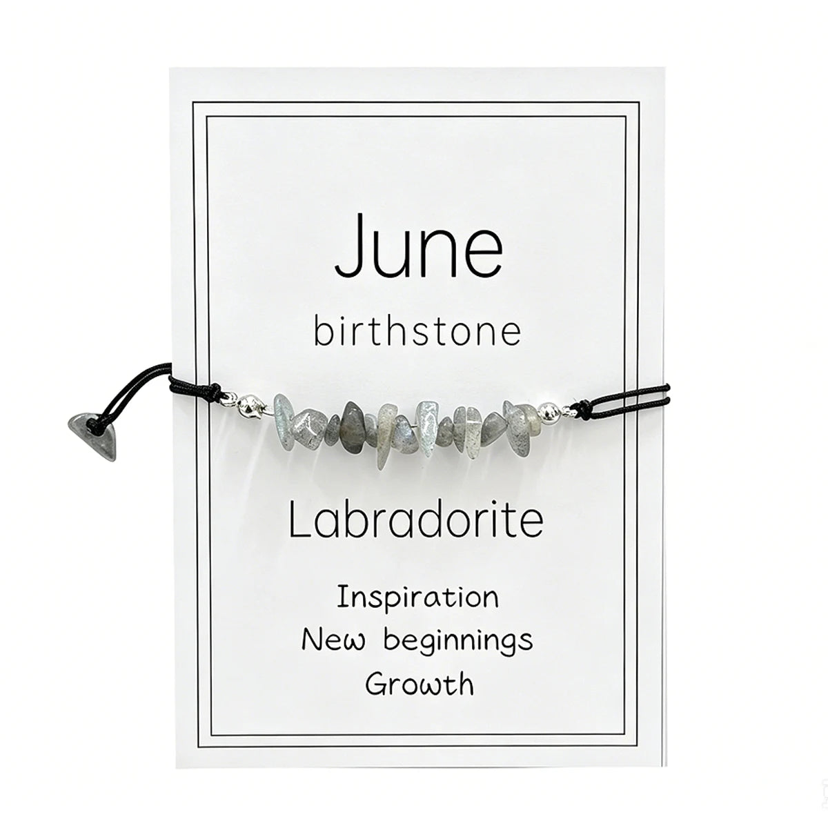 Natural Crystal Chip Birth Month Bracelet