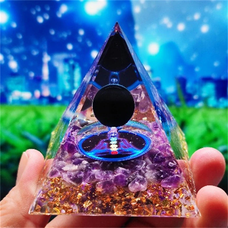 Crystal Pyramid Zodiac Orgonite