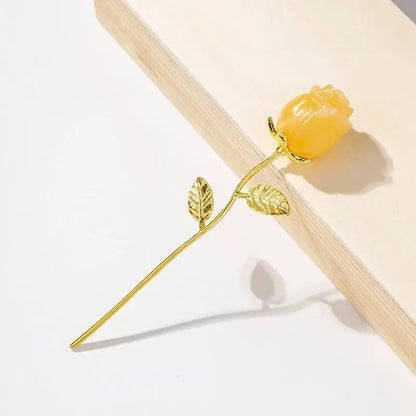 Crystal Rose Flower Carving