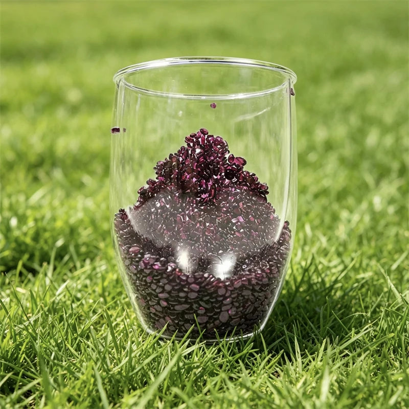 Crystal Double Wall Glass Cup  Chips
