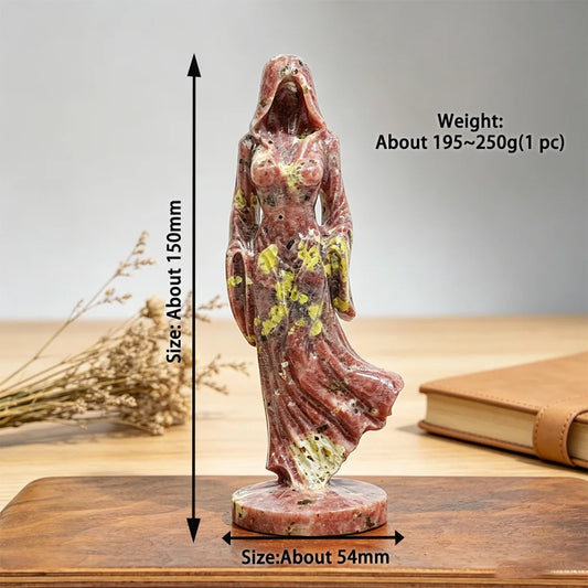 Crystal Witch Figurine for Altar Decor and Spiritual Gifts