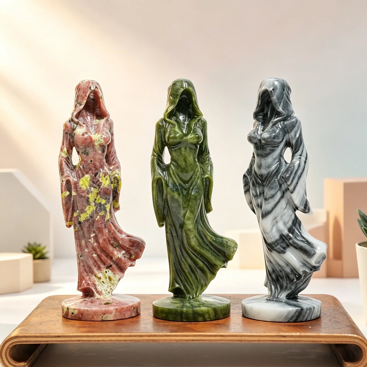 Crystal Witch Figurine  Statue Carving