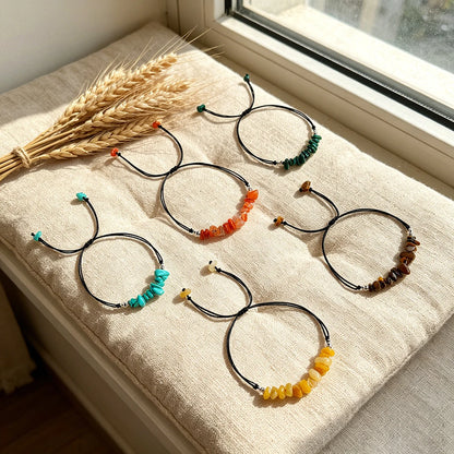 Natural Crystal Chip Birth Month Bracelet