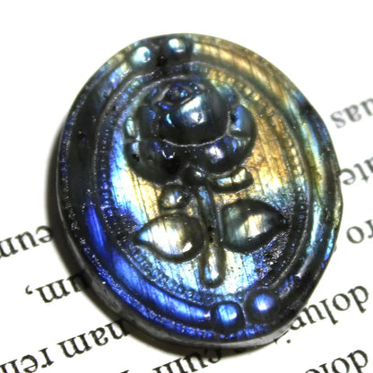 Flash Labradorite Crystal Stone Carved Rose quote-only