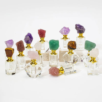Crystal Raw Stone Perfume Bottle Cap