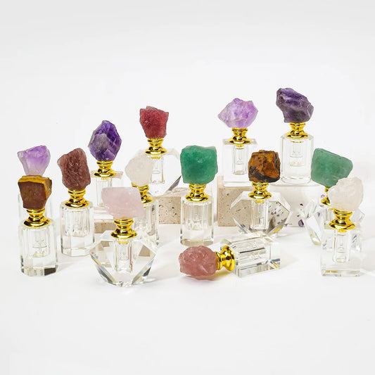 Crystal Raw Stone Perfume Bottle Cap