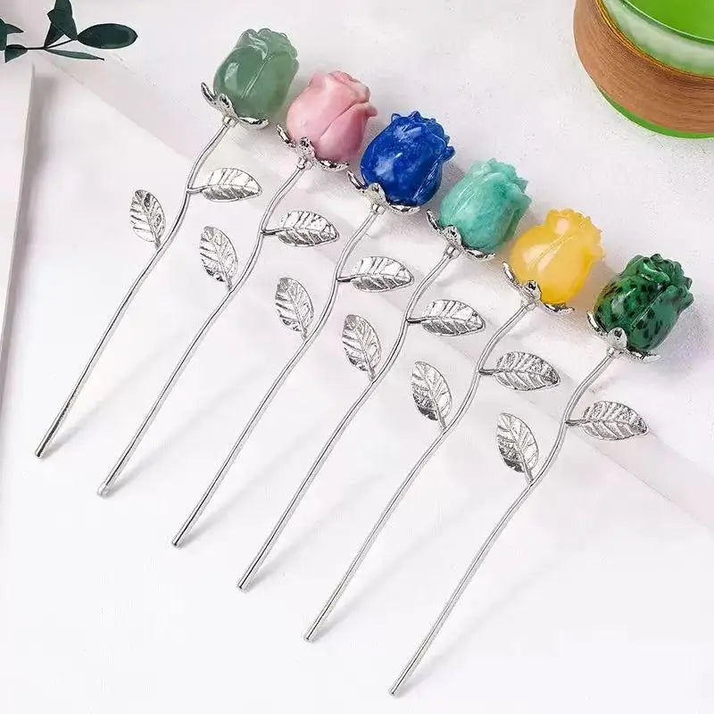 Crystal Rose Flower Carving