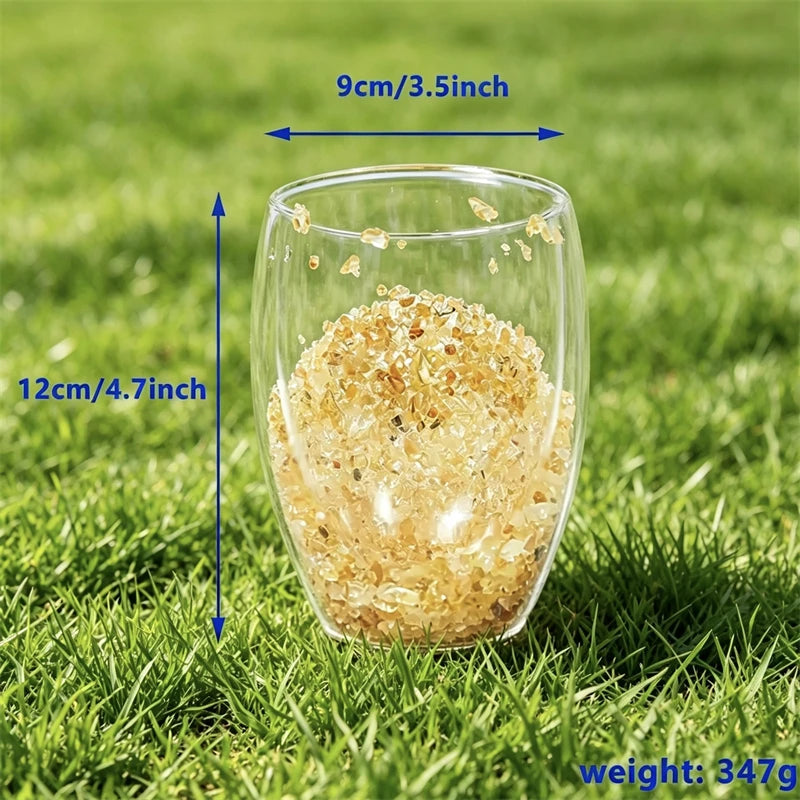 Crystal Double Wall Glass Cup  Chips