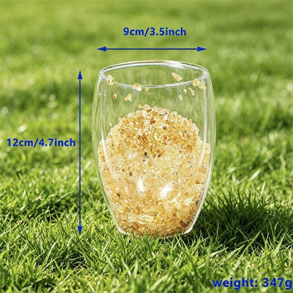 Crystal Double Wall Glass Cup  Chips