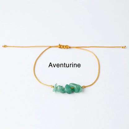 Natural Crystal Chip Birth Month Bracelet
