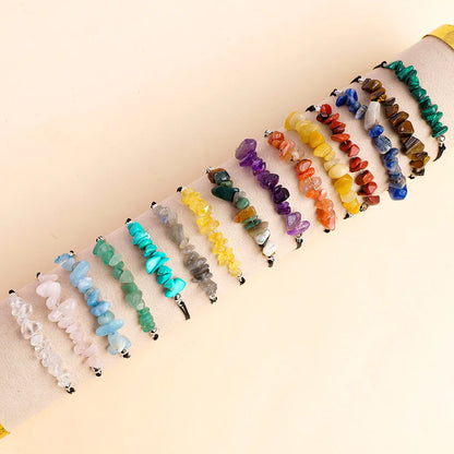 Natural Crystal Chip Birth Month Bracelet