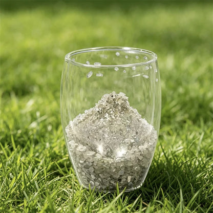 Crystal Double Wall Glass Cup  Chips