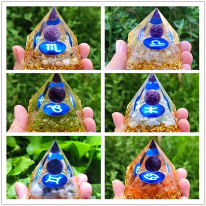 Crystal Pyramid Zodiac Orgonite