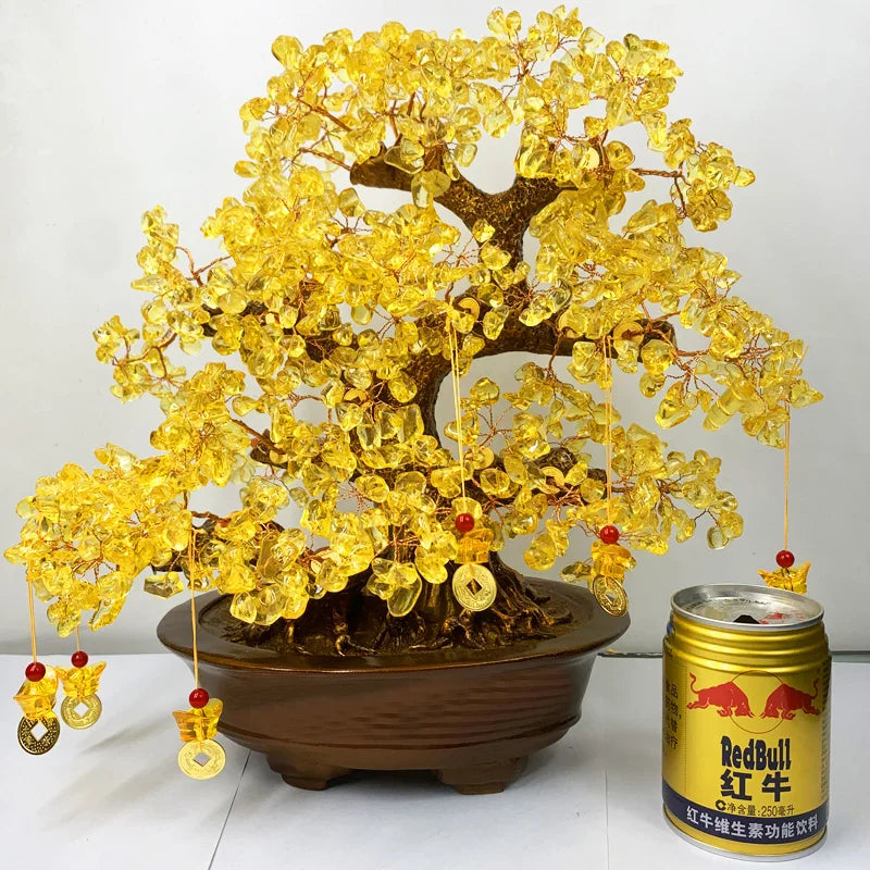 Natural Crystal Gemstone Fortune Money Tree 38cm Bonsai Tree |CrystalHola