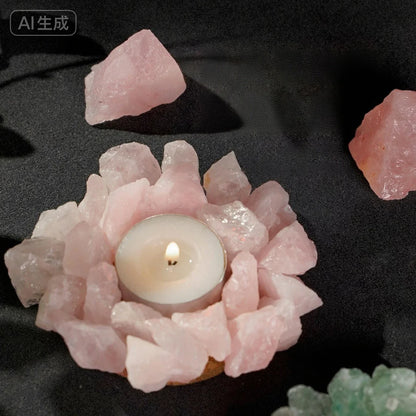 Crystal Raw Stone Candle Holder