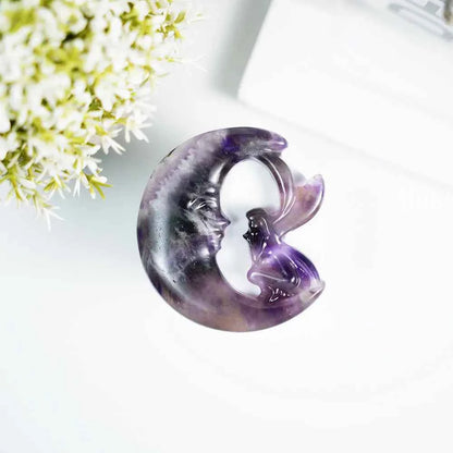 Wholesale Mix Materials Crystal Moon Fairy Hand Carving Rose Quartz Sodalite |CrystalHola