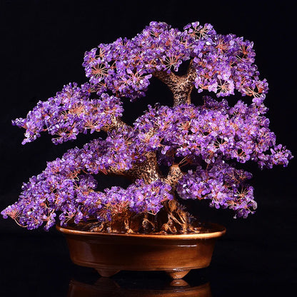 Natural Crystal Gemstone Fortune Money Tree 38cm Bonsai Tree |CrystalHola