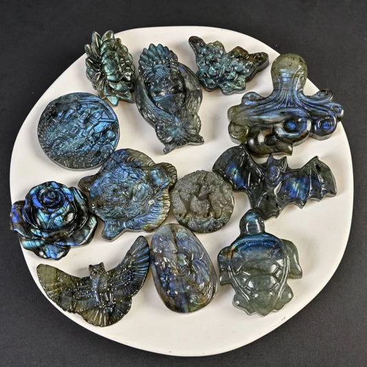 Labradorite Animal Carvings for Collectors and Crystal Decor
