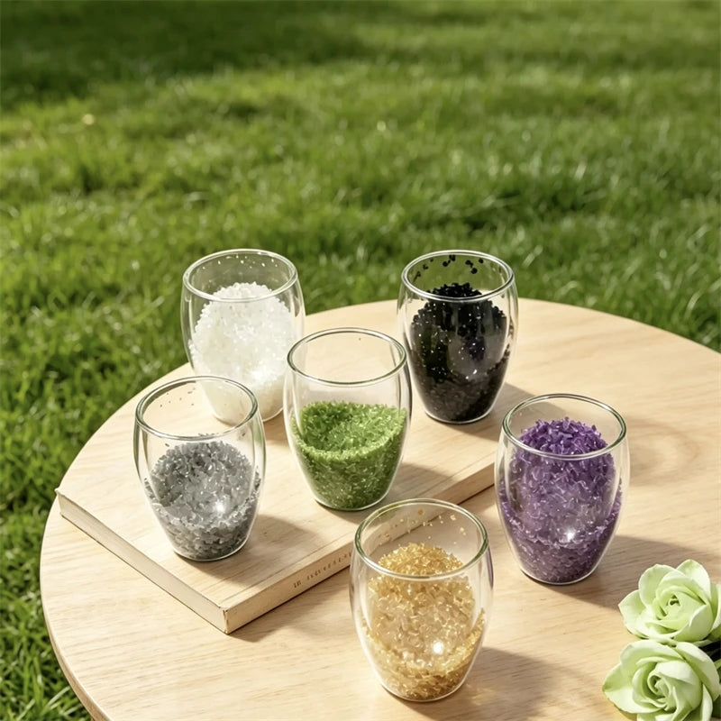 Crystal Double Wall Glass Cup  Chips