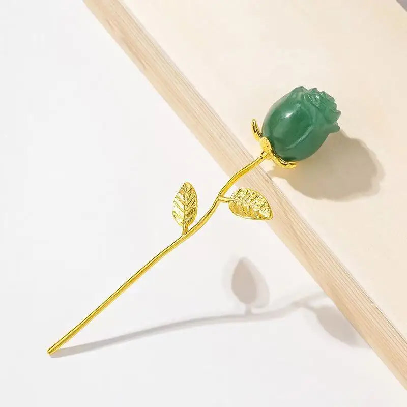 Crystal Rose Flower Carving