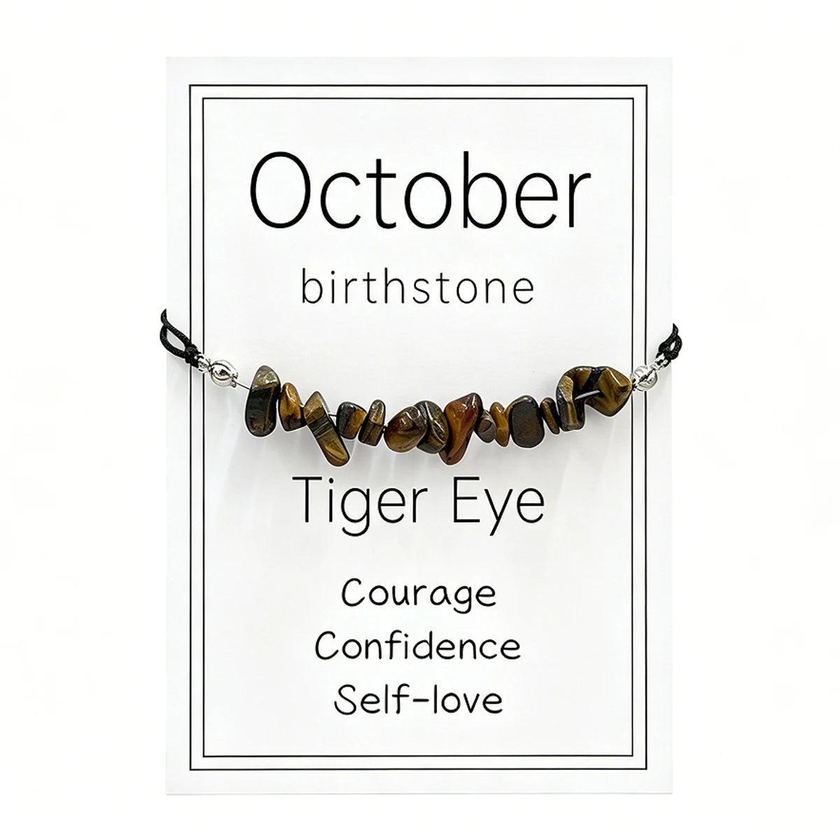 Natural Crystal Chip Birth Month Bracelet
