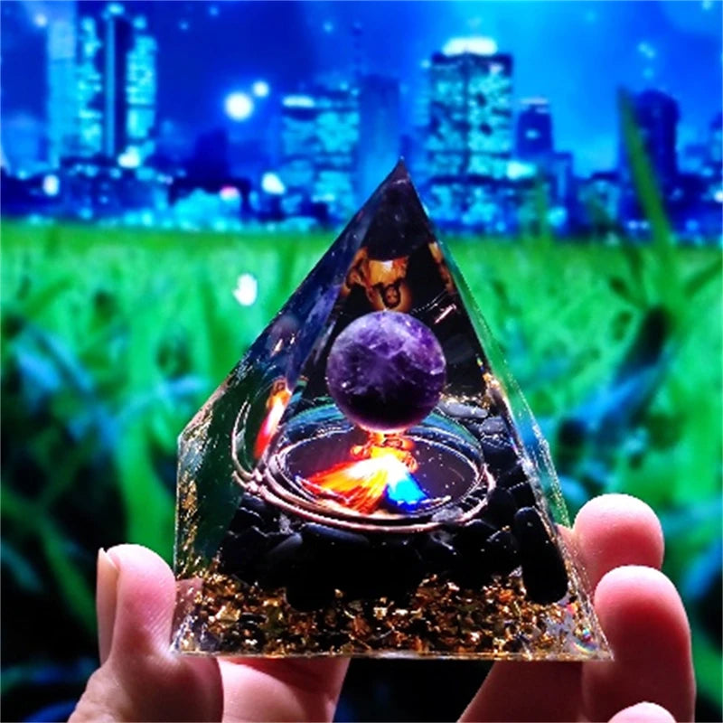 Crystal Pyramid Zodiac Orgonite