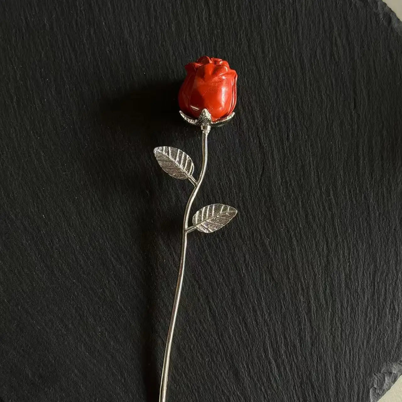 Crystal Rose Flower Carving