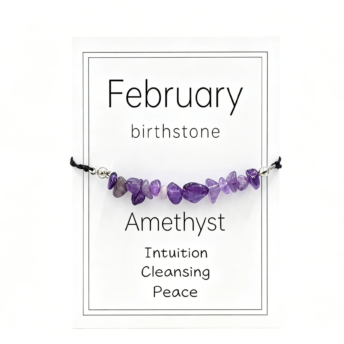 Natural Crystal Chip Birth Month Bracelet
